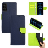 Θήκη Πορτοφόλι Sonique Trend Wallet TCL 50 SE / TCL 40 NxtPaper 4G Σκούρο Μπλε / Λαχανί