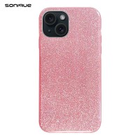 Θήκη Σιλικόνης Sonique Shiny Apple iPhone 15 Ροζ