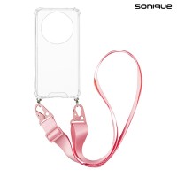 Θήκη Σιλικόνης με Strap Sonique Armor Clear Xiaomi Redmi 14C 4G / Poco C75 4G / Redmi A4 5G Ροζ