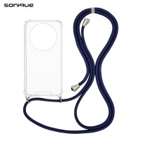Θήκη Σιλικόνης με Κορδόνι Sonique Armor Clear Xiaomi Redmi 14C 4G / Poco C75 4G / Redmi A4 5G Μπλε Σκούρο