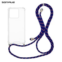 Θήκη Σιλικόνης με Κορδόνι Sonique Armor Clear Xiaomi Xiaomi 14T Rainbow Μπλε