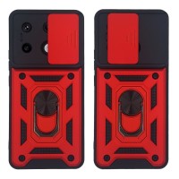 Θήκη Ring Armor CamPro Sonique για Xiaomi Redmi Note 13 Pro 4G / Poco M6 Pro 4G / Redmi Note 14S Κόκκινο