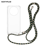 Θήκη Σιλικόνης με Κορδόνι Sonique Armor Clear Realme 12 5G / Realme 12x Rainbow Πράσινο
