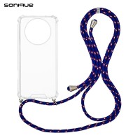 Θήκη Σιλικόνης με Κορδόνι Sonique Armor Clear Realme 12 5G / Realme 12x Rainbow Μπλε