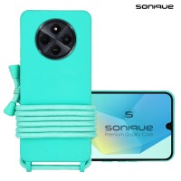 Θήκη Σιλικόνης με Κορδόνι CarryHang Sonique Xiaomi Redmi 14C 4G / Poco C75 4G / Redmi A4 5G Γαλάζιο