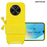 Θήκη Σιλικόνης με Κορδόνι CarryHang Sonique Xiaomi Redmi 14C 4G / Poco C75 4G / Redmi A4 5G Κίτρινο