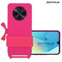 Θήκη Σιλικόνης με Κορδόνι CarryHang Sonique Xiaomi Redmi 14C 4G / Poco C75 4G / Redmi A4 5G Φούξια