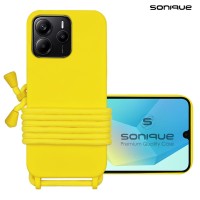 Θήκη Σιλικόνης με Κορδόνι CarryHang Sonique Xiaomi Redmi Note 14 5G Κίτρινο