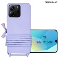 Θήκη Σιλικόνης με Κορδόνι CarryHang Sonique Xiaomi Redmi Note 14 5G Λιλά