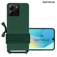 Θήκη Σιλικόνης με Κορδόνι CarryHang Sonique Xiaomi Redmi Note 14 5G Πράσινο Σκούρο