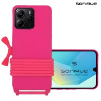 Θήκη Σιλικόνης με Κορδόνι CarryHang Sonique Xiaomi Redmi Note 14 5G Φούξια