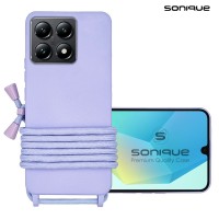 Θήκη Σιλικόνης με Κορδόνι CarryHang Sonique Xiaomi Xiaomi 14T Pro Λιλά