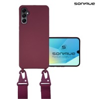 Θήκη Σιλικόνης με Strap CarryHang Sonique Samsung Galaxy A16 4G / Galaxy A16 5G Μπορντό