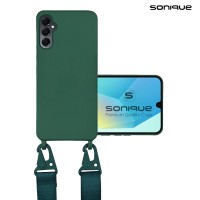 Θήκη Σιλικόνης με Strap CarryHang Sonique Samsung Galaxy A16 4G / Galaxy A16 5G Πράσινο Σκούρο