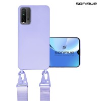 Θήκη Σιλικόνης με Strap CarryHang Sonique Xiaomi Poco M3 / Redmi 9T Λιλά