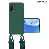 Θήκη Σιλικόνης με Strap CarryHang Sonique Xiaomi Poco M3 / Redmi 9T Πράσινο Σκούρο
