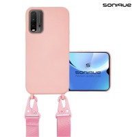 Θήκη Σιλικόνης με Strap CarryHang Sonique Xiaomi Poco M3 / Redmi 9T Ροζ