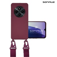 Θήκη Σιλικόνης με Strap CarryHang Sonique Xiaomi Redmi 14C 4G / Poco C75 4G / Redmi A4 5G Μπορντό