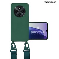 Θήκη Σιλικόνης με Strap CarryHang Sonique Xiaomi Redmi 14C 4G / Poco C75 4G / Redmi A4 5G Πράσινο Σκούρο