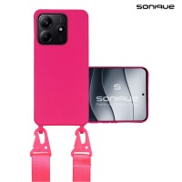 Θήκη Σιλικόνης με Strap CarryHang Sonique Xiaomi Redmi Note 14 5G Φούξια