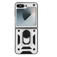 Θήκη Ring Armor CamPro Sonique για Samsung (Large Hole) Galaxy Z Flip 6 / Galaxy Z Flip 7 FE 5G Ασημί
