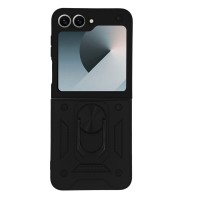 Θήκη Ring Armor CamPro Sonique για Samsung (Large Hole) Galaxy Z Flip 6 / Galaxy Z Flip 7 FE 5G Μαύρο