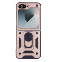 Θήκη Ring Armor CamPro Sonique για Samsung (Large Hole) Galaxy Z Flip 6 / Galaxy Z Flip 7 FE 5G Ροζ Χρυσό