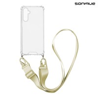 Θήκη Σιλικόνης με Strap Sonique Armor Clear Samsung Galaxy A16 4G / Galaxy A16 5G Μπεζ