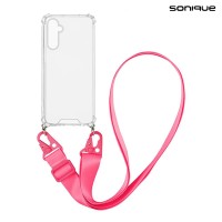 Θήκη Σιλικόνης με Strap Sonique Armor Clear Samsung Galaxy A16 4G / Galaxy A16 5G Φούξια