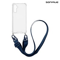 Θήκη Σιλικόνης με Strap Sonique Armor Clear Samsung Galaxy M15 5G Μπλε Σκούρο