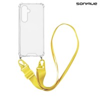 Θήκη Σιλικόνης με Strap Sonique Armor Clear Samsung Galaxy M35 5G Κίτρινο