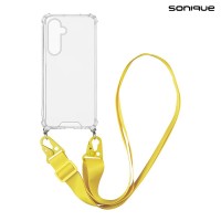 Θήκη Σιλικόνης με Strap Sonique Armor Clear Samsung Galaxy S25 Κίτρινο