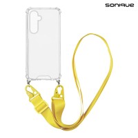 Θήκη Σιλικόνης με Strap Sonique Armor Clear Samsung Galaxy S25 Plus Κίτρινο