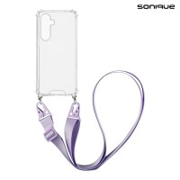 Θήκη Σιλικόνης με Strap Sonique Armor Clear Samsung Galaxy S25 Plus Λιλά