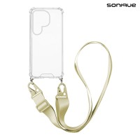 Θήκη Σιλικόνης με Strap Sonique Armor Clear Samsung Galaxy S25 Ultra Μπεζ