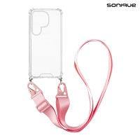 Θήκη Σιλικόνης με Strap Sonique Armor Clear Samsung Galaxy S25 Ultra Ροζ