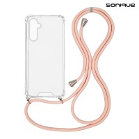 Θήκη Σιλικόνης με Κορδόνι Sonique Armor Clear Samsung Galaxy A16 4G / Galaxy A16 5G Ροζ