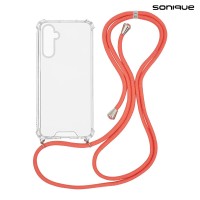Θήκη Σιλικόνης με Κορδόνι Sonique Armor Clear Samsung Galaxy A16 4G / Galaxy A16 5G Κοραλλί