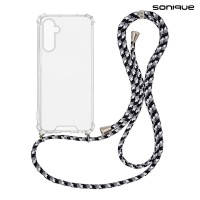 Θήκη Σιλικόνης με Κορδόνι Sonique Armor Clear Samsung Galaxy A16 4G / Galaxy A16 5G Rainbow Μαύρο