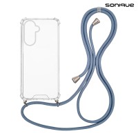 Θήκη Σιλικόνης με Κορδόνι Sonique Armor Clear Samsung Galaxy A26 5G Μπλε Γκρι