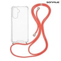Θήκη Σιλικόνης με Κορδόνι Sonique Armor Clear Samsung Galaxy A26 5G Κοραλλί