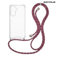 Θήκη Σιλικόνης με Κορδόνι Sonique Armor Clear Samsung Galaxy A26 5G Rainbow Μπορντό