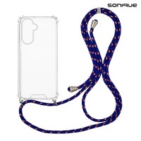 Θήκη Σιλικόνης με Κορδόνι Sonique Armor Clear Samsung Galaxy A26 5G Rainbow Μπλε