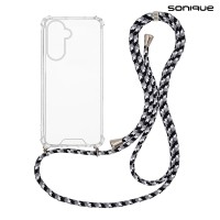 Θήκη Σιλικόνης με Κορδόνι Sonique Armor Clear Samsung Galaxy A26 5G Rainbow Μαύρο