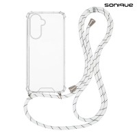 Θήκη Σιλικόνης με Κορδόνι Sonique Armor Clear Samsung Galaxy A26 5G Rainbow Λευκό