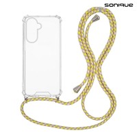 Θήκη Σιλικόνης με Κορδόνι Sonique Armor Clear Samsung Galaxy A26 5G Rainbow Κίτρινο