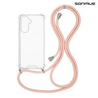 Θήκη Σιλικόνης με Κορδόνι Sonique Armor Clear Samsung Galaxy A36 5G Ροζ