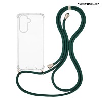 Θήκη Σιλικόνης με Κορδόνι Sonique Armor Clear Samsung Galaxy A36 5G Πράσινο Σκούρο