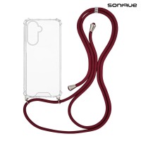 Θήκη Σιλικόνης με Κορδόνι Sonique Armor Clear Samsung Galaxy A36 5G Μπορντό