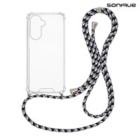 Θήκη Σιλικόνης με Κορδόνι Sonique Armor Clear Samsung Galaxy A36 5G Rainbow Μαύρο
